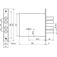 Врезной замок BORDER 82100-ЗВ8-8К/15 15193
