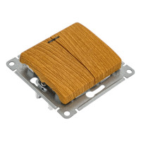 2-клавишный выключатель Systeme Electric GLOSSA с подсветкой, 10АХ, ДЕРЕВО ДУБ GSL000553