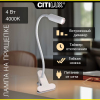 Светильник Citilux Ньютон, белый LED 4Wх4000K, на клипсе CL803060N