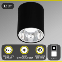 Потолочный светильник Citilux Старк, черный+хром 12Wх3500K CL7440112