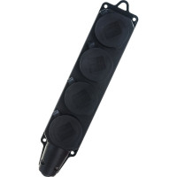 Розеточная колодка General Lighting Systems GSB-16-4-G-IP44 (16 А, 4 места, с/з, IP44, черная, каучук) 470029
