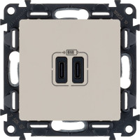 Зарядное устройство Legrand Valena Life с 2 USB-разъемами тип C-тип C 240 В/5 В 3000 мА слоновая кость 753207