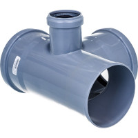 Канализационная крестовина RTP с выходом вперед на 87.5 градусов, 110/110/50, серый 36540