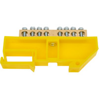 Нулевая шина EKF PROxima N 6х9мм, 8 отверстий, латунь, желтый изолятор, на DIN-рейку sn0-63-08-dz