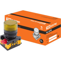Сигнальная неоновая лампа TDM ELECTRIC AL-22TE d22мм желтый 230В цилиндр  SQ0702-0038