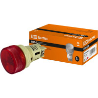 Сигнальная неоновая лампа TDM ELECTRIC ENR-22 d22мм красный 230В цилиндр SQ0702-0012