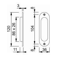 Ручка для дверей купе HOPPE M493 F71 полированная латунь 65603