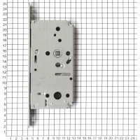 Корпус замка BONAITI B-Klass Mod.17 WC78мм BS55мм с магнитной защелкой, серебристая окраска, фронтальная планка 20х235мм 52523