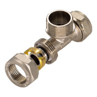 Тройник СТМ наружняя резьба, 16х1/2х16  CTM01612