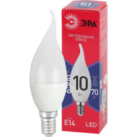 Светодиодная лампа ЭРА LED BXS 10W 865 E14 R диод, свеча на ветру, 10Вт, холодный, Б0045343