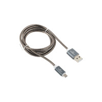 Кабель Cablexpert серия Gold USB 2.0 AM/micro-B, длина 1м, титан, блистер CC-G-mUSB02Gy-1M