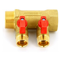 Коллектор Tiemme НВ 3/4', 2х1/2'х16 Н 36 мм, с кранами 1820002