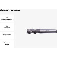 Фреза концевая (24х147х45 мм; КМ3; Z3; к/х; Р6М5/M2) WOLFSTAR ms02433