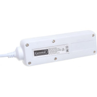 Бытовой удлинитель General Lighting Systems 3 розетки, с заземлением, без выключателя, 3 метра, 10А, 2200Вт, Белый GES-10-3x075-3-3m 470014