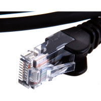 Патч-корд LANMASTER RJ45 - RJ45, 4 пары, UTP, категория 5е, 1 м, черный, LSZH, LAN-PC45/U5E-1.0-BK