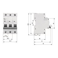 Автоматический выключатель EKF AV-10 3P 6A 10kA AVERES mcb10-3-06C-av