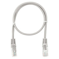 Патч-корд компьютерный U/UTP SUPRLAN Cat.5e 4x2 26AWG /7x0.16mm/ Cu LSZH серый 0,5м 10-0141