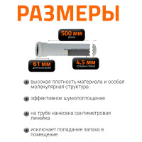 Труба бесшумной канализации Ostendorf Skolan Safe 78х500 мм, SKEM 333020