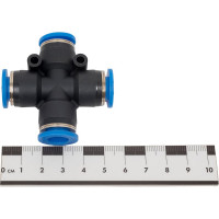 Фитинг цанговый крестообразный для соединения трубок диаметром 10 мм SHPI PZA 10