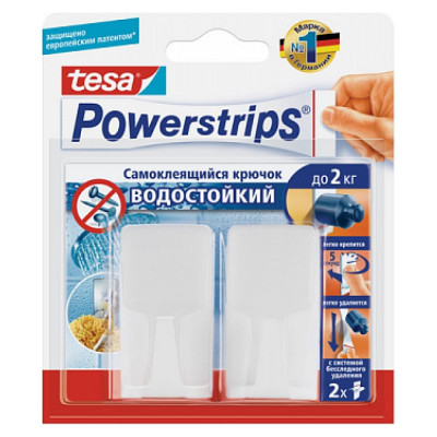 Водостойкие пластиковые крючки TESA Powerstrips 59761-00000-00