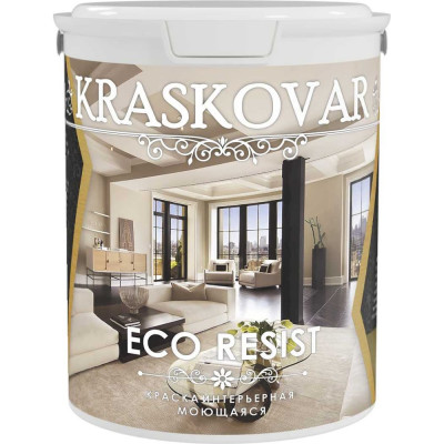 Влагостойкая моющаяся интерьерная краска Kraskovar ECO RESIST 1347