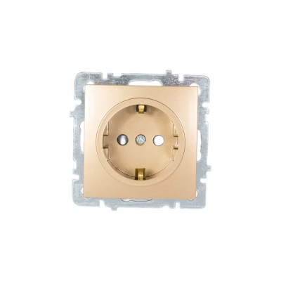 NILSON Механизм розетки 1СП з/к золото с шторкой Touran/Alegra metallic 24150419