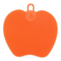 Силиконовая щетка для мытья посуды, овощей и фруктов МУЛЬТИДОМ Вкусное яблоко 11x11см VL58-16