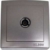 Розетка NILSON 1OП тв проходная 11dB антрацит Themis metallic 26161032