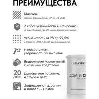 Краска интерьерная Kraskovar «Дом и Офис» влагостойкая и ультрапрочная 0,9л 1351