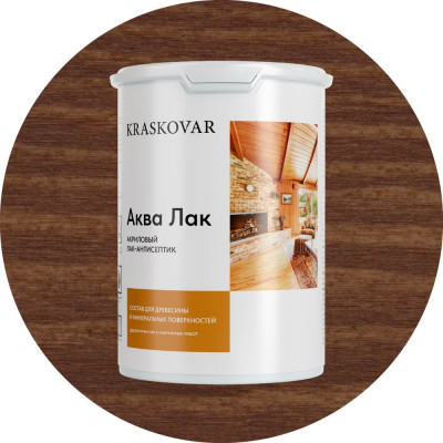 Акриловый лак-антисептик Kraskovar «Аква Лак», моккачино 0,9л 1324