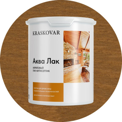 Акриловый лак-антисептик Kraskovar «Аква Лак», дуб 2л 1332