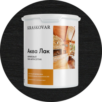 Лак-антисептик акриловый Kraskovar «Аква Лак», Чёрный сапфир, 2 л 1334