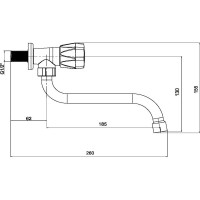 Кран для холодной воды, настенный РМС PL3-270