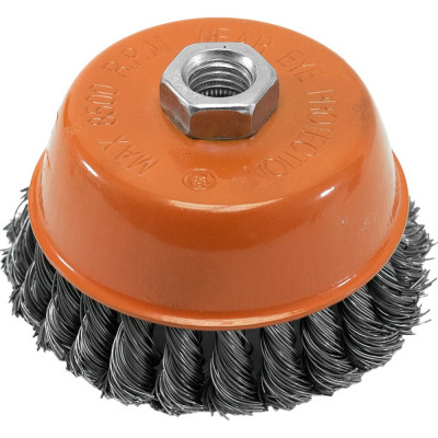 Щетка-крацовка чашка (100 мм; М14; стальная проволока 0.5 мм) Pobedit 2128100