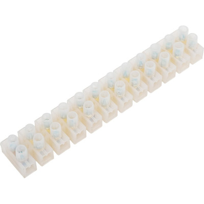 Винтовой зажим General Lighting Systems GZV-15-12-W, 15А, 12 пар, полиэтилен, белый, 1/10/400 475404