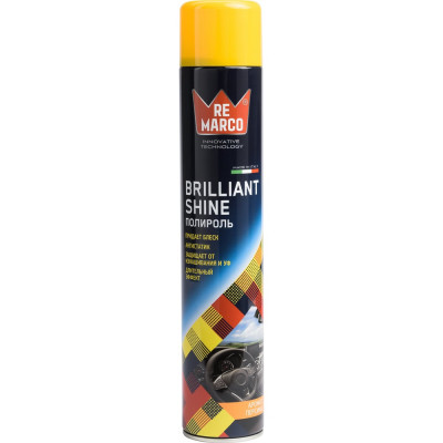 Полироль для пластика салона RE MARCO (глянец) 750 мл, аэрозоль, персик RM-804