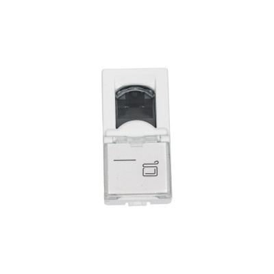Вставка LANMASTER Mosaic, со шторкой и увеличенным окном маркировки, LAN-SIP-22U6-WH