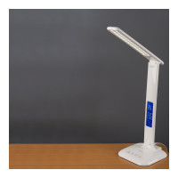 Светодиодный настольный светильник General Lighting Systems 8Вт, 610лм, 3000-6000К, белый свет, сенсорный, дисплей с часами, белый GLTL-034 800034