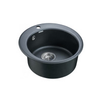 Гранитная мойка Paulmark GELEGEN 50 черный металлик, D475 мм PM404800-BLM