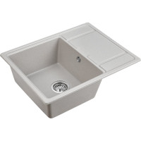 Гранитная мойка Paulmark FLUGEN 50-650 серый, 650х500 мм PM216550-GR