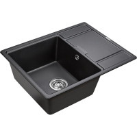 Гранитная мойка Paulmark FLUGEN 50-650 черный, 650х500 мм PM216550-BL