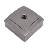 Розетка NILSON 1ОП тв конечная антрацит Themis metallic 26161033