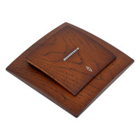 Выключатель NILSON 1СП проходной с подсветкой орех Touran wood 24271008