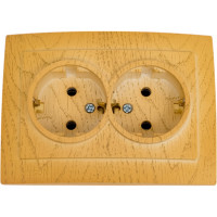 Розетка NILSON 2СП з/к клен Touran wood 24281025