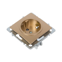 Механизм розетки NILSON 1СП з/к золото с шторкой Touran/Alegra metallic 24150419