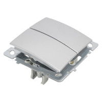 Механизм выключателя NILSON 2СП серебро Touran/Alegra metallic 24130403