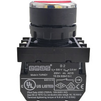 Нажимная круглая кнопка Emas красная, 250 В AC, 4 А, 100-230 В AC, B1K2DK
