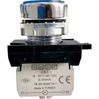 Нажимная круглая кнопка Emas синяя, с блоком подсветки CB7, 12-30 В AC/DC, CM170DM