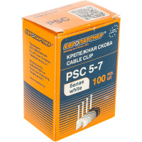 Скоба крепежная ЕВРОПАРТНЕР PSC 5-7 100 шт., белая 76082094