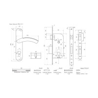 Врезной замок НОРА-М N96-70 Л хром 8242